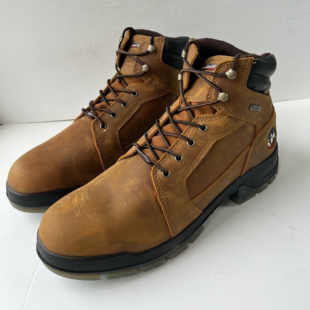 HYTEST Men's Admiral Waterproof Steel Toe Work Boot Tan Size 15